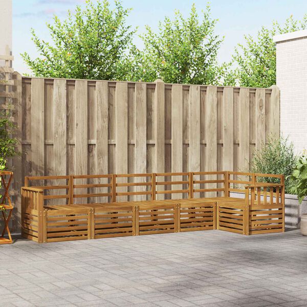 vidaXL S&uacute;pravy pohoviek 6 pcs Pr&iacute;rodn&aacute; Pevn&eacute; ak&aacute;ciov&eacute; drevo