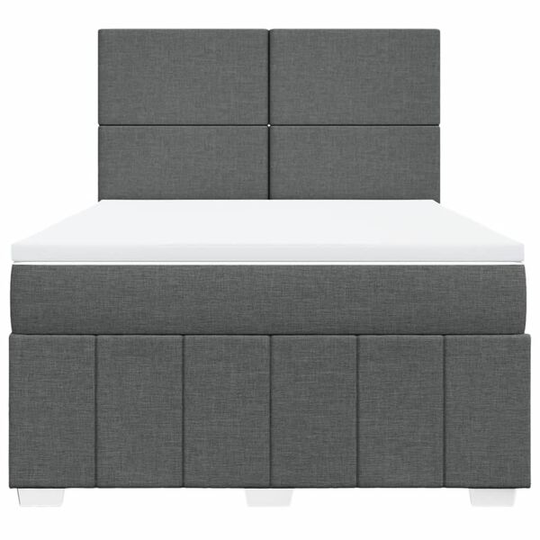 vidaXL Boxspring posteľ s matracom tmavosiv&aacute; 160x200 cm l&aacute;tka