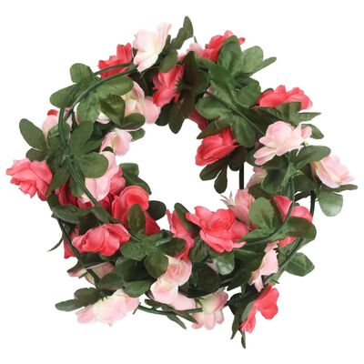 vidaXL Umelé kvetinové girlandy 6 ks jarné ružové 250 cm