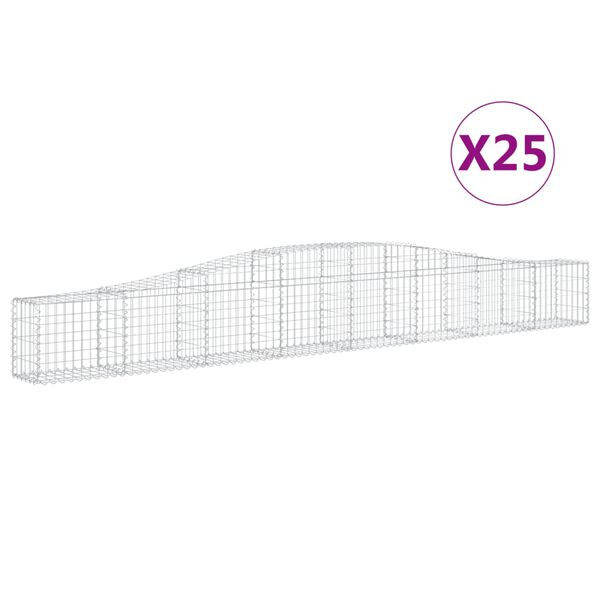 vidaXL Obl&uacute;kov&yacute; gabionov&yacute; k&ocirc;&scaron; 25 ks 400x30x40/60 cm pozinkovan&eacute; železo