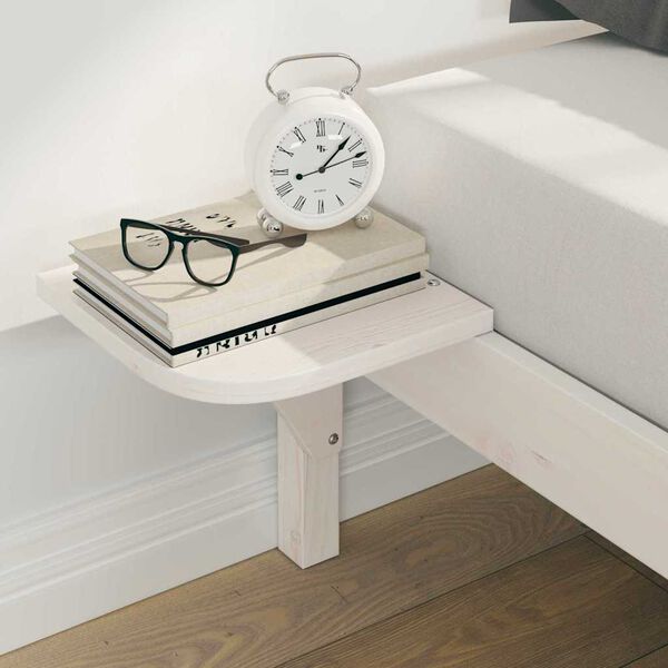 vidaXL Posteľový rám so stolíkmi Biela 180 x 210 cm