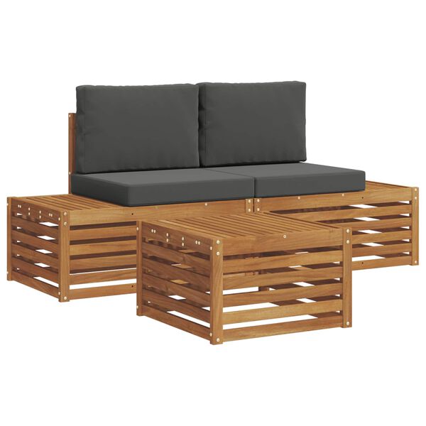 vidaXL Z&aacute;hradn&aacute; s&uacute;prava gaučov s vank&uacute;&scaron;om 3 Kus Pr&iacute;rodn&aacute; a antracitov&aacute;