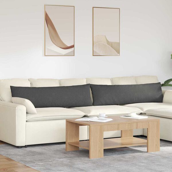 vidaXL Vankúše na pohovku 2 pcs Tmavo šedá 145 x 40 cm
