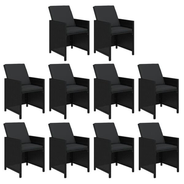 vidaXL 11-dielna z&aacute;hradn&aacute; jed&aacute;lensk&aacute; s&uacute;prava vank&uacute;&scaron;e polyratan čierna