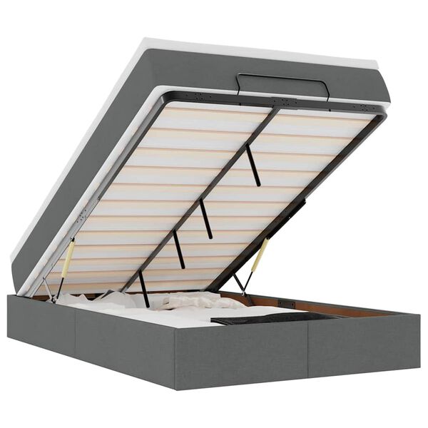 vidaXL Osmanská posteľ s matracom tmavosivá 120x200 cm látka