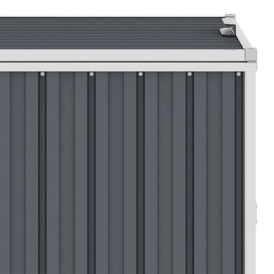 vidaXL Prístrešok na štyri odpadkové koše, sivý 286x81x121 cm, oceľ