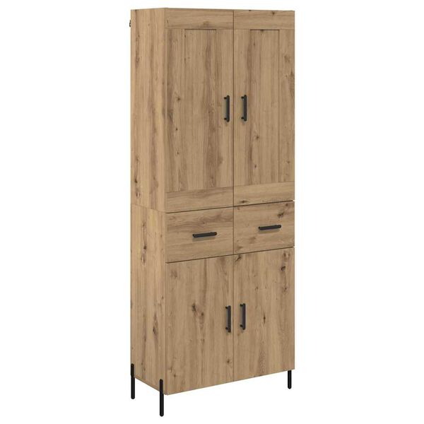 vidaXL Highboard so z&aacute;suvkou 2 pcs Remeseln&yacute; dub Kompozitn&eacute; drevo