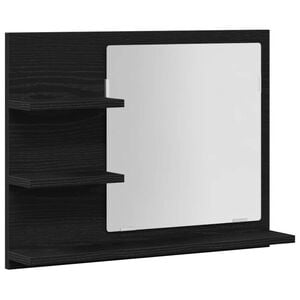 vidaXL K&uacute;peľňov&eacute; zrkadlo, čierne dub 60x10,5x45 cm, kompozitn&eacute; drevo