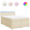 vidaXL Posteľn&yacute; r&aacute;m boxspring s matracom kr&eacute;mov&yacute; 160x200 cm l&aacute;tka
