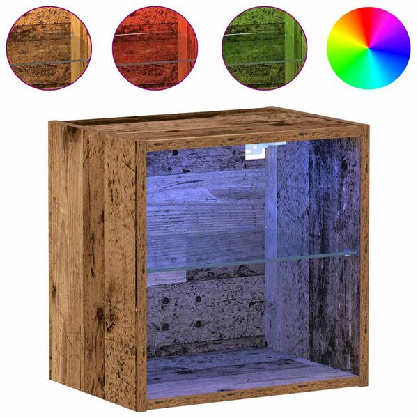 vidaXL Floating Shelf with LED Light 2 pcs Hned&aacute; 40 x 28,5 x 40 cm