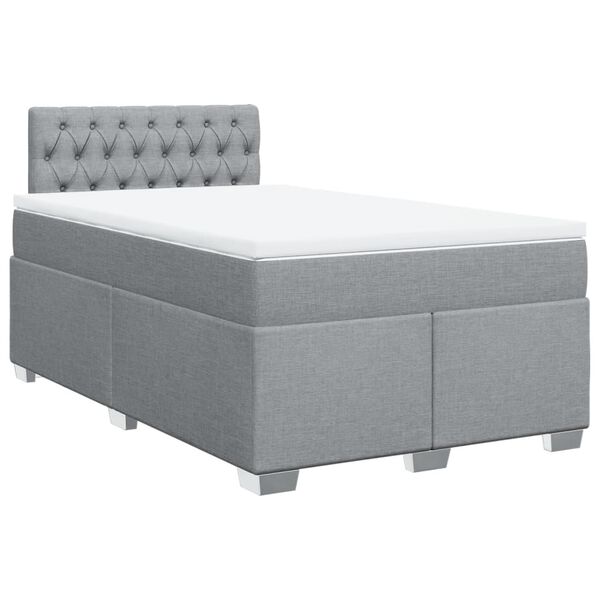 vidaXL Boxspring posteľ s matracom bledosiv&aacute; 120x190 cm l&aacute;tka