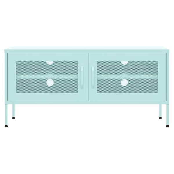 vidaXL TV skrinka mätovo-zelená 105x35x50 cm oceľ