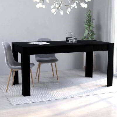 vidaXL Jedálenský stôl, čierny 160x80x76 cm, drevotrieska