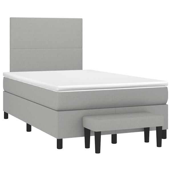 vidaXL Boxspring posteľ s matracom bledosiv&aacute; 120x190 cm l&aacute;tka