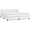 vidaXL Boxspring posteľ s matracom biela 200x200 cm umel&aacute; koža
