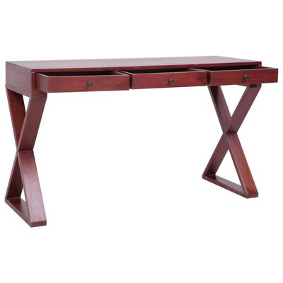 vidaXL Počítačový stôl hnedý 115x47x77 cm masívne mahagónové drevo