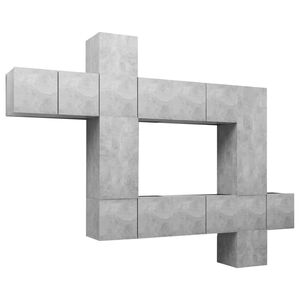 vidaXL 10-dielna s&uacute;prava TV skriniek, bet&oacute;novo siv&aacute;, kompozitn&eacute; drevo