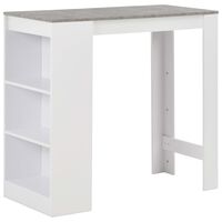 vidaXL Barový stôl s poličkou biely 110x50x103 cm