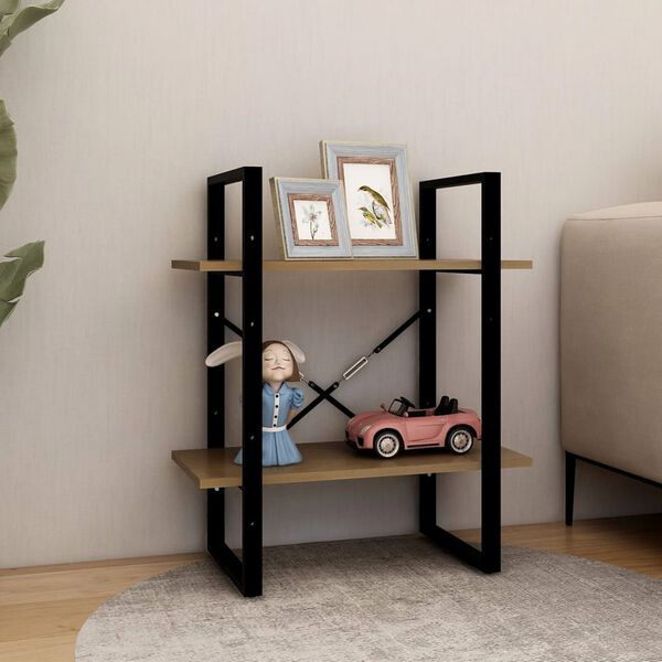 vidaXL Knižnica s 2 policami medovo-hned&aacute; 60x30x70 cm mas&iacute;vna borovica