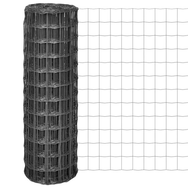 vidaXL Euro plot, oceľ 10x1,2 m, siv&yacute;