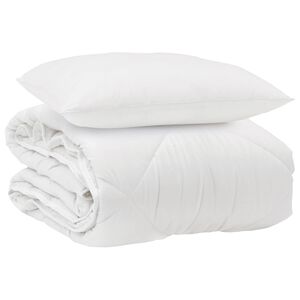 vidaXL Celoročn&aacute; prikr&yacute;vka s vank&uacute;&scaron;om 2 pcs Biela Mikrovl&aacute;kno