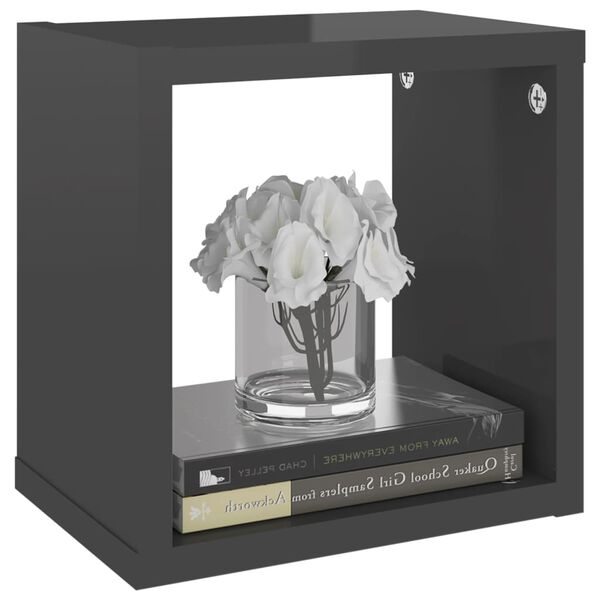 vidaXL N&aacute;stenn&eacute; police 6 ks leskl&eacute; siv&eacute; 22x15x22 cm