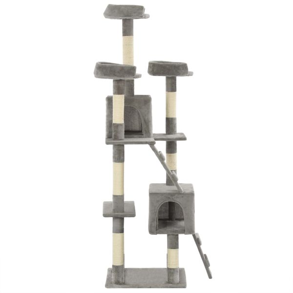 vidaXL Škrabadlo pre mačky so sisalovými stĺpikmi, 170 cm sivé