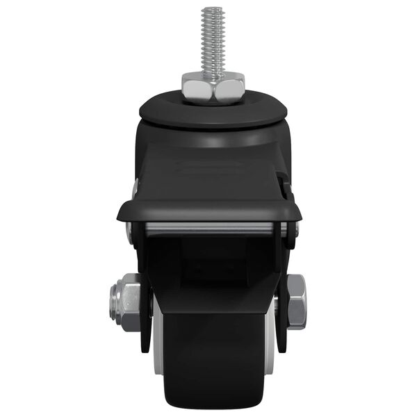 vidaXL Kolieska 2 pcs Čierna M6 x 37 mm Železo a nylon