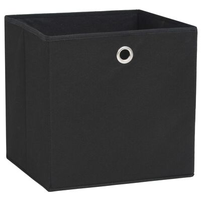 vidaXL Úložné boxy, 10 ks, netkaná textília, 32x32x32 cm, čierne