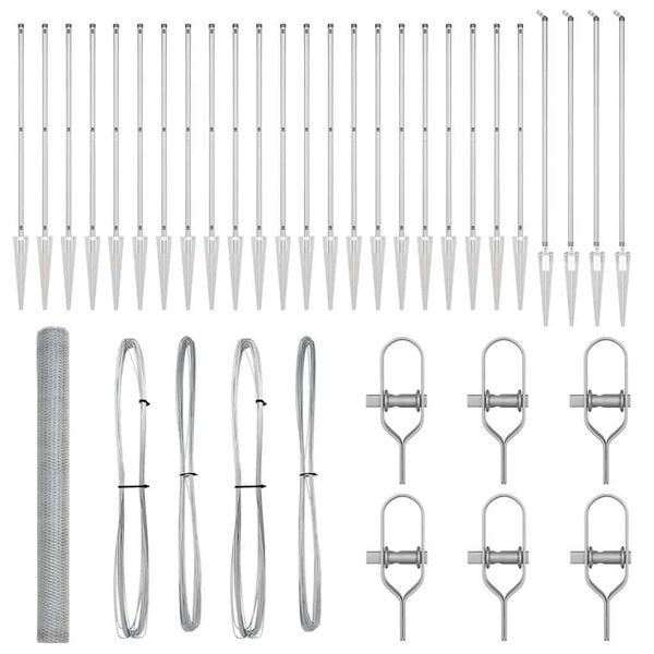 vidaXL Stĺp na plot. Strieborn&aacute; 50 x 1,6 m (25 mm pletivo) Oceľ