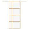 vidaXL Posuvné dvere zlaté 90x205 cm číre ESG sklo a hliník