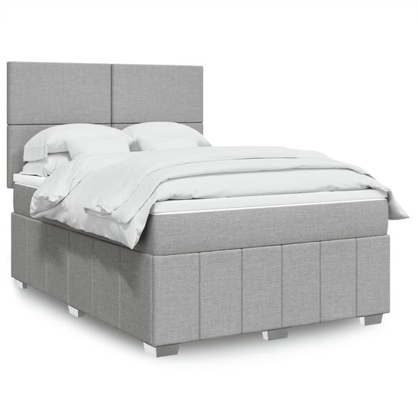 vidaXL Boxspring posteľ s matracom bledosiv&yacute; 140x190 cm l&aacute;tka