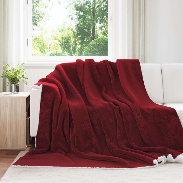 vidaXL Deka Bordeaux červen&aacute; 240 x 270 cm Fl&iacute;s