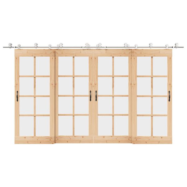 vidaXL Kovanie na posuvné dvere 200 cm, nehrdzavejúca oceľ, strieborné