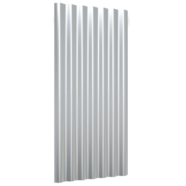 vidaXL Stre&scaron;n&eacute; panely 12 ks pozinkovan&aacute; oceľ strieborn&eacute; 80x36 cm