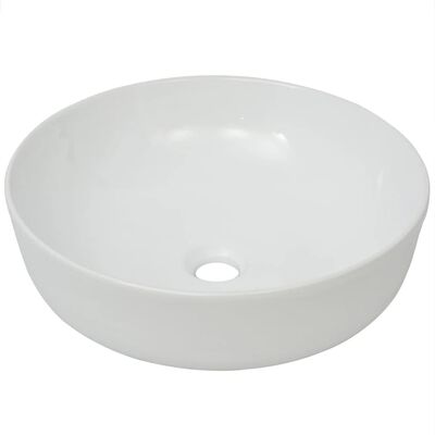 vidaXL Okrúhle keramické umývadlo, biele, 41,5x13,5 cm