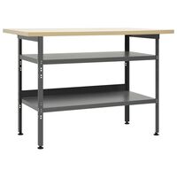 vidaXL Pracovný stôl sivý 120x60x85 cm oceľ
