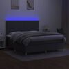 vidaXL Posteľ boxsping s matracom a LED tmavosiv&aacute; 160x200 cm l&aacute;tka