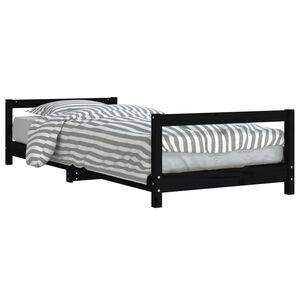 vidaXL R&aacute;m detskej postele čierny 90x200 cm mas&iacute;vna borovica