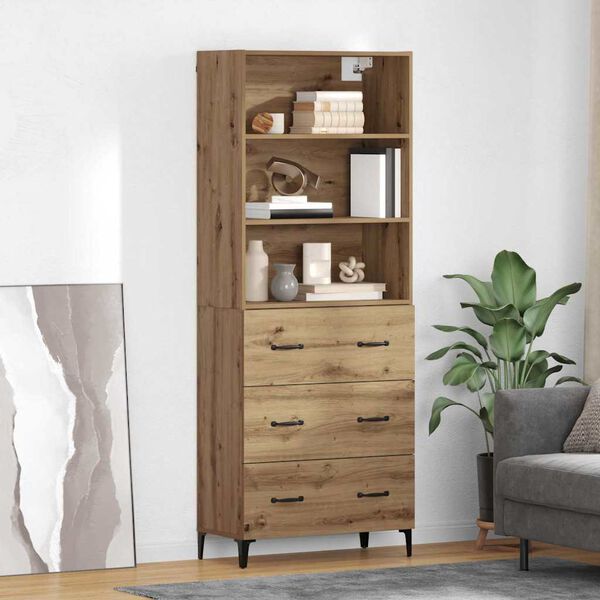 vidaXL Highboard Remeseln&yacute; dub 69,5 x 34 x 180 cm Kompozitn&eacute; drevo