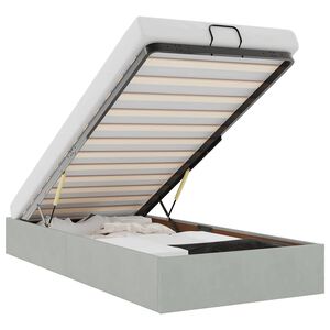 vidaXL Osmansk&yacute; r&aacute;m postele bez matraca svetlosiv&aacute; 100x200 cm zamat