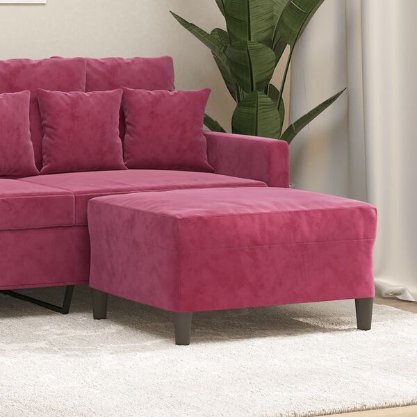 vidaXL Podnožka vínovo-červená 70x55x41 cm zamat