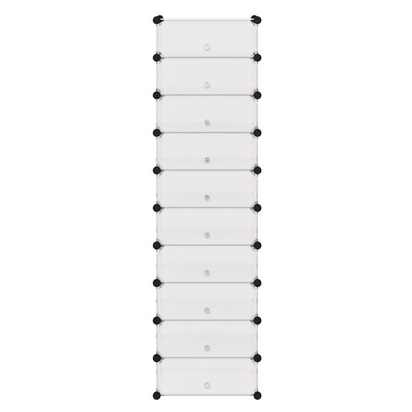 vidaXL Botn&iacute;k s 10 priehradkami a s dvierkami, biely