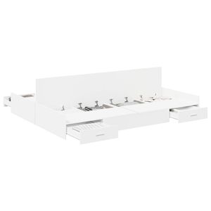vidaXL R&aacute;m postele s &uacute;ložn&yacute;m prostorem so z&aacute;suvkou Biela 160 x 200 cm