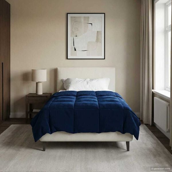 vidaXL Prikr&yacute;vka na cel&yacute; rok Tmavomodr&aacute; 155 x 220 cm Mikrovl&aacute;kno