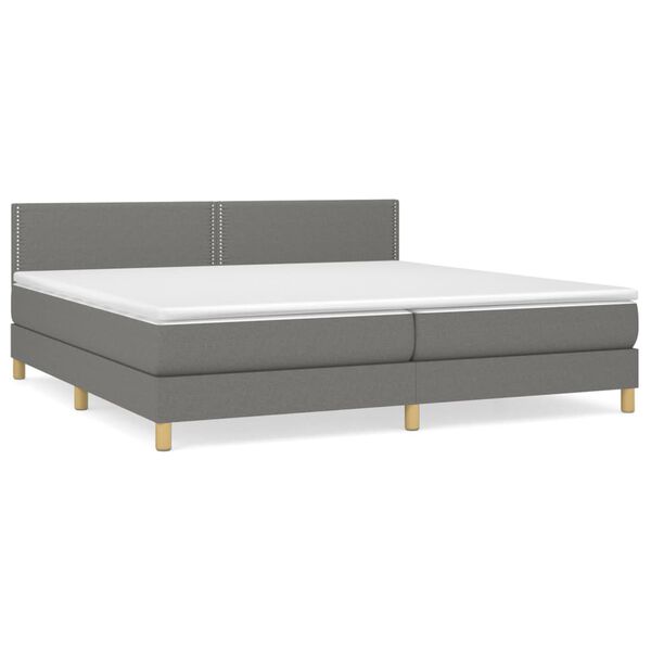vidaXL Boxspring posteľ s matracom tmavosiv&aacute; 200x200 cm l&aacute;tka