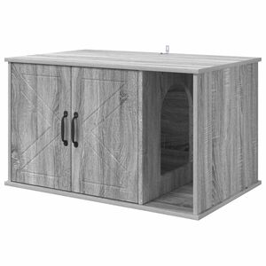 vidaXL Mačka Dom Siv&yacute; Sonoma 85 x 55 x 50,5 cm Kompozitn&eacute; drevo