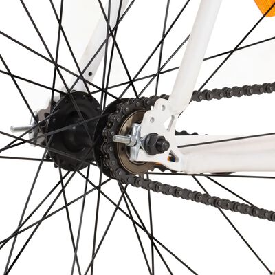 vidaXL Bicykel s pevným prevodom bielo-oranžový 700c 51 cm