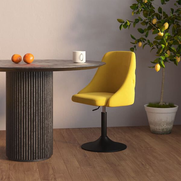 vidaXL Jed&aacute;lensk&aacute; stolička horčicovo-žlt&aacute; zamatov&aacute;