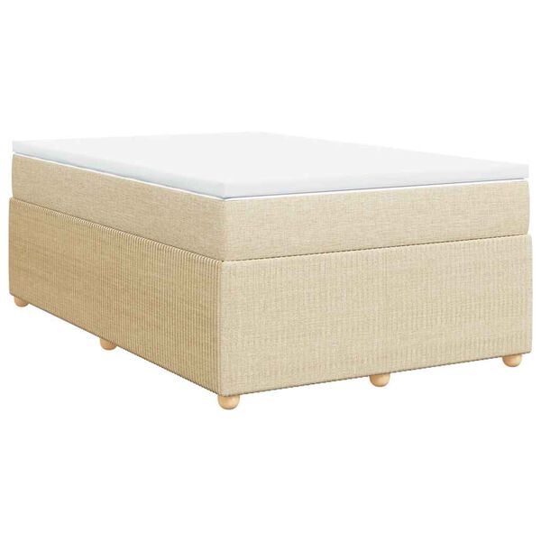 vidaXL Boxspring posteľ s matracom kr&eacute;mov&aacute; 120x190 cm l&aacute;tka